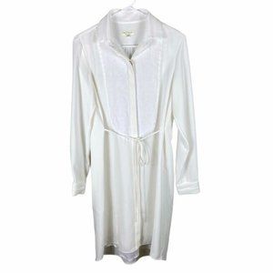 Rag & bone white linen blend collared shirt dress